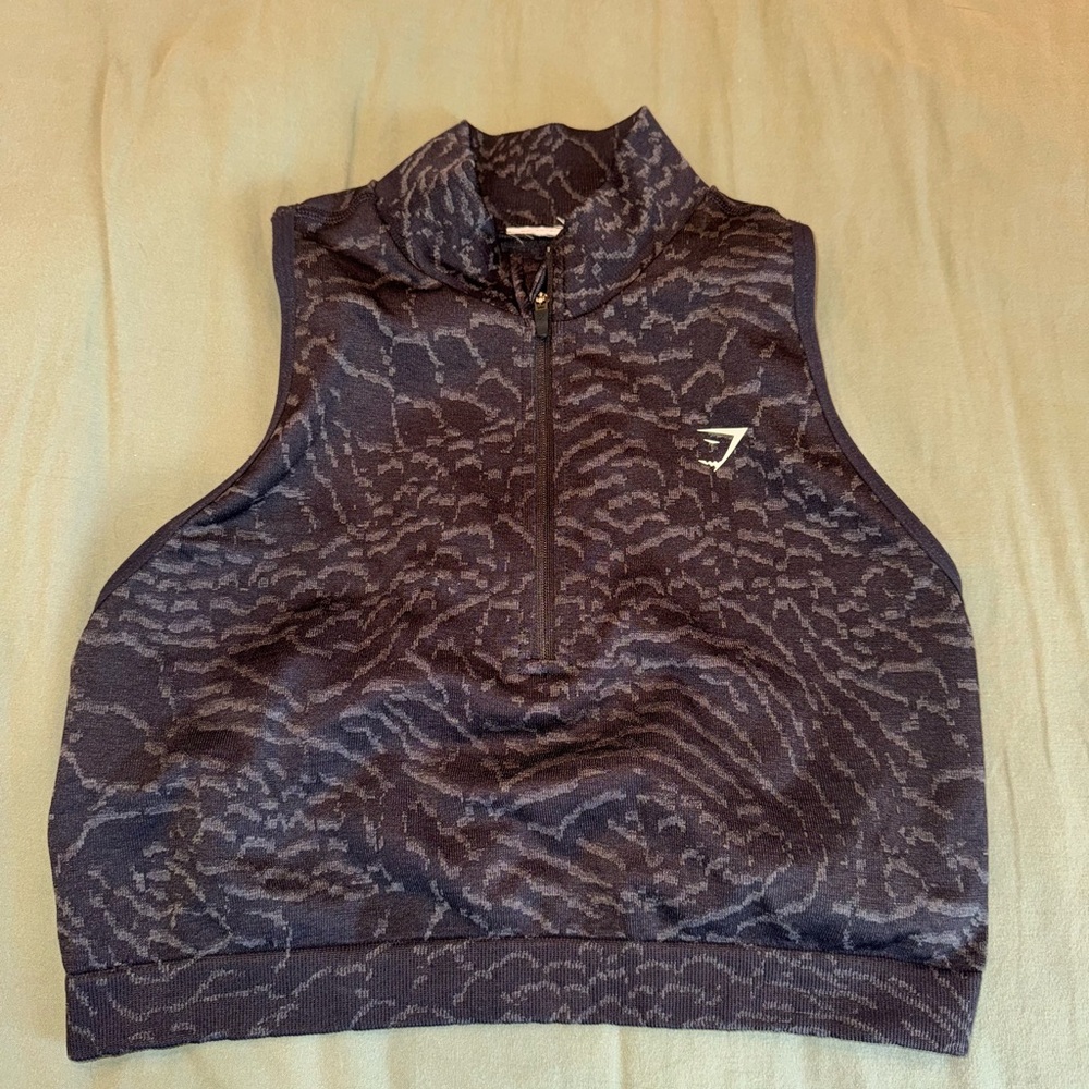 Gymshark Adapt Animal Seamless Crop 1/2 Zip Black